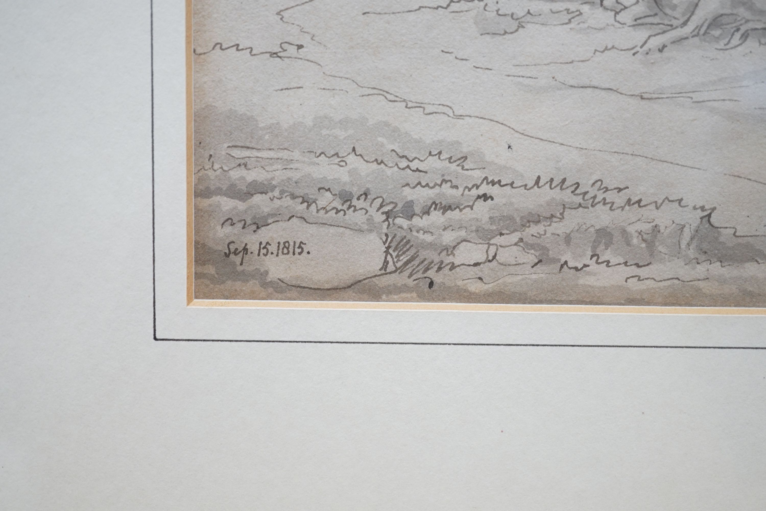 John White Abbott (1763-1851), Cattle resting, pen and wash drawing, inscribed Sep.15.1815, 15 x 19cm